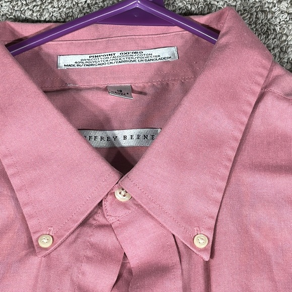 Geoffrey Beene Mens Button up Size 18 TALL Dress Shirt - Picture 2 of 4